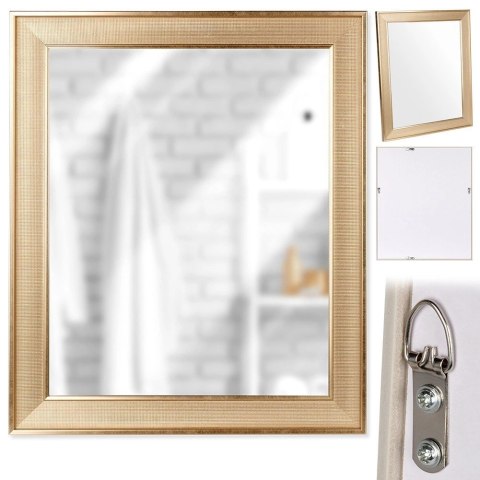 Lustro Ścienne Prostokątne Rama z Tworzywa Złota 49,5 x 59,5 cm VILDE