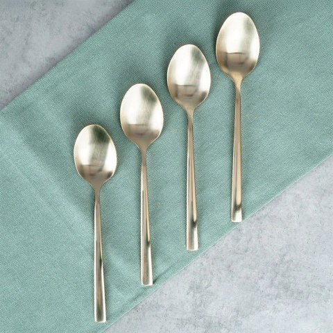 Łyżeczki do Herbaty Stal Nierdzewna Złote 4 Sztuki 15 cm ORION