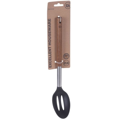 Łyżka Cedzakowa Nylonowa z Uchem Akacjowym 34 cm EXCELLENT HOUSEWARE