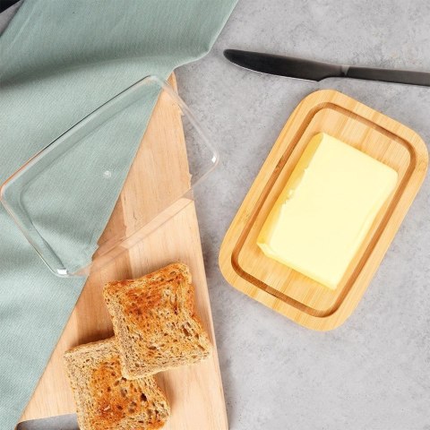 Maselniczka z Pokrywką Podstawka Bambusowa 19 x 12,5 x 6 cm MONDEX