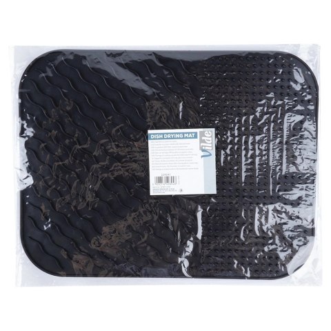 Mata do Suszenia Naczyń 34 x 26,5 cm Silikonowa Czarna z Rowkami VILDE