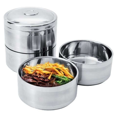Menażka Obiadowa Turystyczna 4-Poziomowa Termiczna Stalowa ORION 4 x 1,1 l