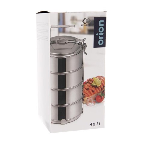 Menażka Obiadowa Turystyczna 4-Poziomowa Termiczna Stalowa ORION 4x1 L