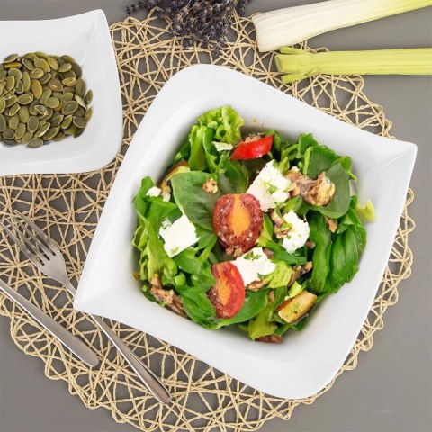 Miska Sałatkowa Porcelanowa do Serwowania Podawania ORION 21,5 x 21,5 cm