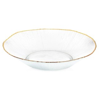 Miska Sałatkowa Stołowa 29,5 x 29 cm 1,6 L Szkło Złoty Rant VILD