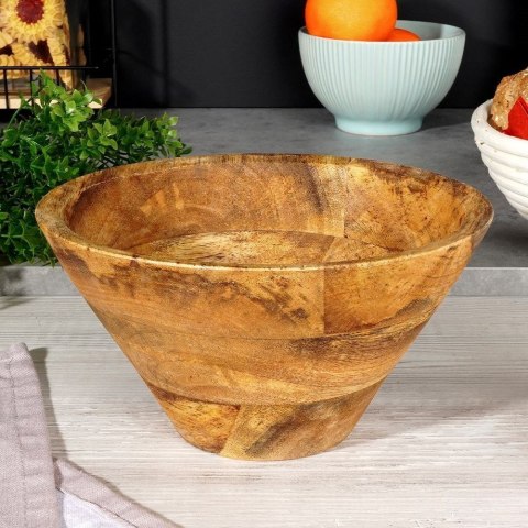 Miska Stołowa Drewniana do Serwowania Podawania Naturalna VILDE 19,5 cm, 1l