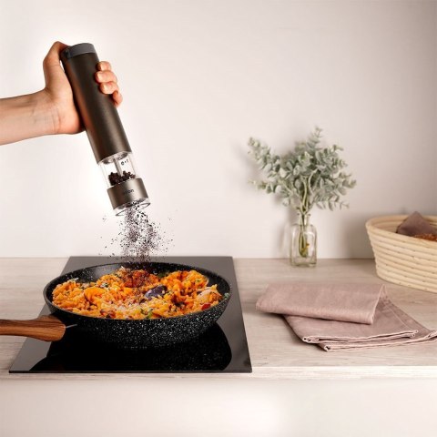 Młynek Elektryczny do Pieprzu i Soli 22,5 cm Aluminiowy Regulacja ORION