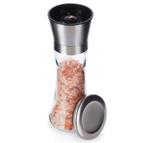 Młynek Ręczny do Pieprzu Soli Szklany 19 cm Stal EXCELLENT HOUSEWARE