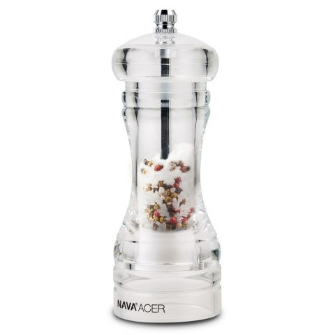 Młynek do Mielenia Przypraw Pieprzu Soli Akrylowy Przezroczysty NAVA 14 cm