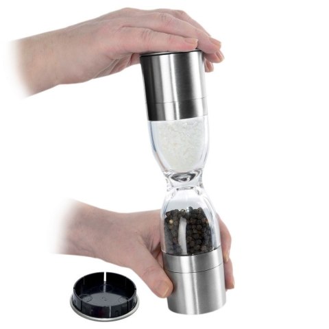 Młynek do Pieprzu Soli Ręczny Stalowy Podwójny Solidny ORION 22 x 5 cm