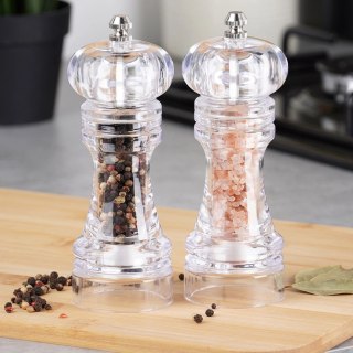 Młynek do Pieprzu i Soli Akrylowy 16 cm 2 szt. Mechanizm Ceramiczny VILDE