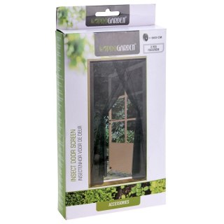 Moskitiera na Drzwi Podwójna Czarna 220 x 150 cm Poliester PROGARDEN