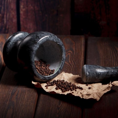 Moździerz do Tarcia Przypraw Granitowy 11 cm z Tłuczkiem VILDE