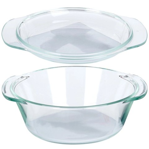 Naczynie Okrągłe z Pokrywką Szklane 1,4 L Borokrzemowe do Zmywarki VILDE