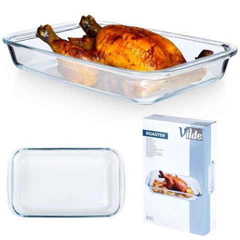 Naczynie Żaroodporne do Zapiekania Szklane Solidne VILDE 34,5 x 20,5 x 5 cm