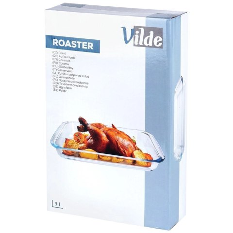 Naczynie Żaroodporne do Zapiekania Szklane Solidne VILDE 39,5 x 24 x 5 cm