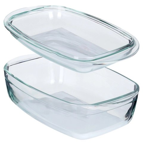 Naczynie Żaroodporne do Zapiekania z Pokrywką Szklane Solidne VILDE 3+1,5 L