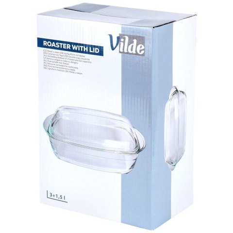 Naczynie Żaroodporne do Zapiekania z Pokrywką Szklane Solidne VILDE 3+1,5 L
