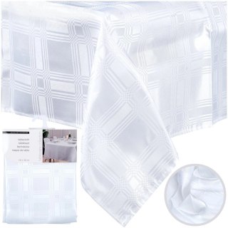 Nakrycie Stołu EXCELLENT HOUSEWARE 180x130 Cm Białe Łatwoczyszczące Stylowe