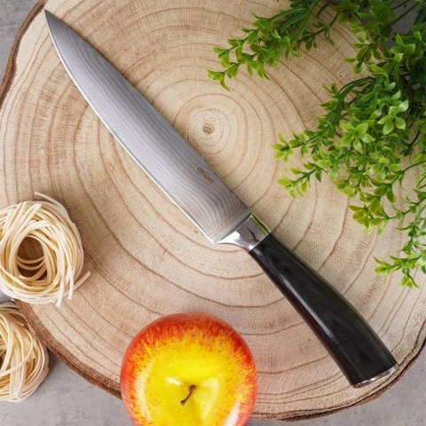 Nóż Kuchenny 30,5 cm Stal Damasceńska Drewniany Uchwyt ORION