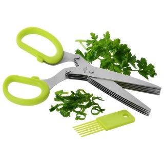 Nożyczki do Ziół 19,5 cm 5 Ostrzy Stal Nierdzewna z czyścikiem ORION