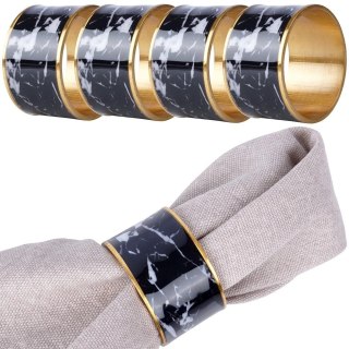 Obrączki Pierścienie Złote na Serwetki Metalowe VILDE 4,5 cm 4 szt.