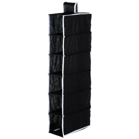 Organizer Wiszący do Szafy 6 Półek 30 x 15 x 84 cm STORAGE SOLUTIONS Czarny