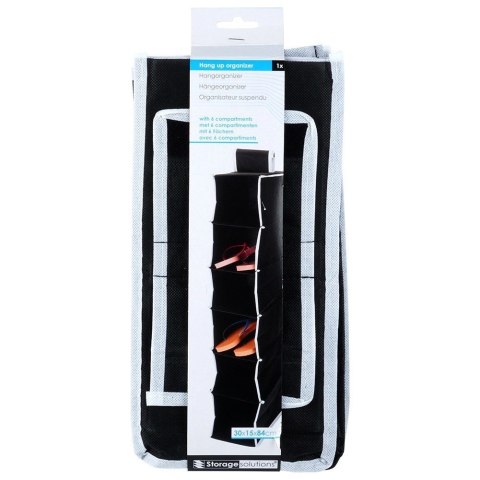 Organizer Wiszący do Szafy 6 Półek 30 x 15 x 84 cm STORAGE SOLUTIONS Czarny