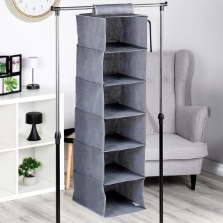 Organizer Wiszący do Szafy 6 Półek 30 x 30 x 120 cm STORAGE SOLUTIONS Szary