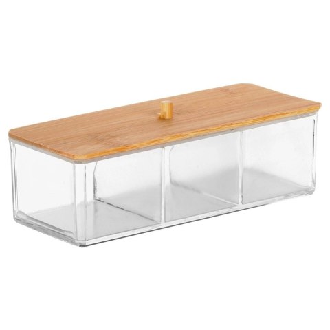 Organizer na Kosmetyki z Pokrywką 23,5 x 10 x 8,5 cm ORION Bambusowy