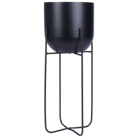 Osłonka na Doniczkę na Stojaku Metalowa 16,5 x 42 cm VILDE Czarna Glamour