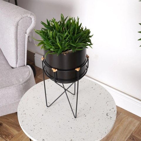 Osłonka na Doniczkę na Stojaku Metalowa 17 x 31,5 cm HSC Czarna