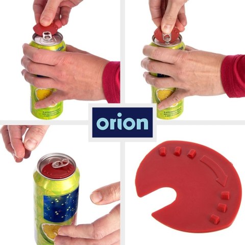 Otwieracz do Puszek 2w1 6 szt 4,5 x 3,5 cm ORION Czerwony Nakładka Ochronna