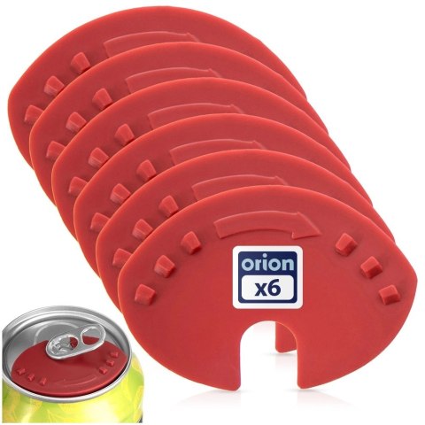 Otwieracz do Puszek 2w1 6 szt 4,5 x 3,5 cm ORION Czerwony Nakładka Ochronna