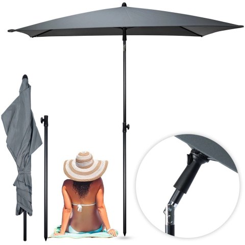 Parasol Ogrodowy Regulowany 125 x 200 cm VILDE Szary Ochrona UPF 30+