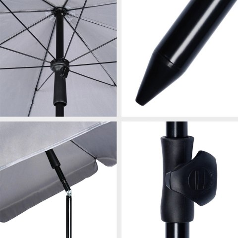 Parasol na Ogród Plażę Ogrodowy Plażowy Szary Regulowany Łamany ORION 185cm