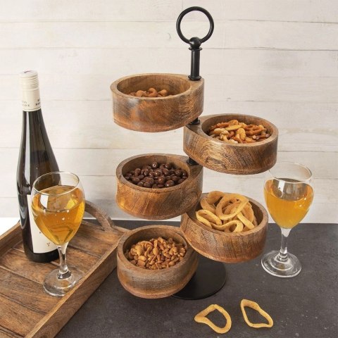 Patera 5-Poziomowa Piętrowa Drewniana Obrotowa ORION 18,5 x 12,5 x 44,5 cm