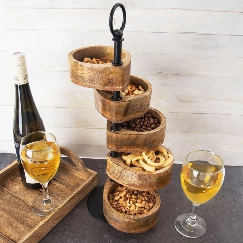 Patera 5-Poziomowa Piętrowa Drewniana Obrotowa ORION 18,5 x 12,5 x 44,5 cm