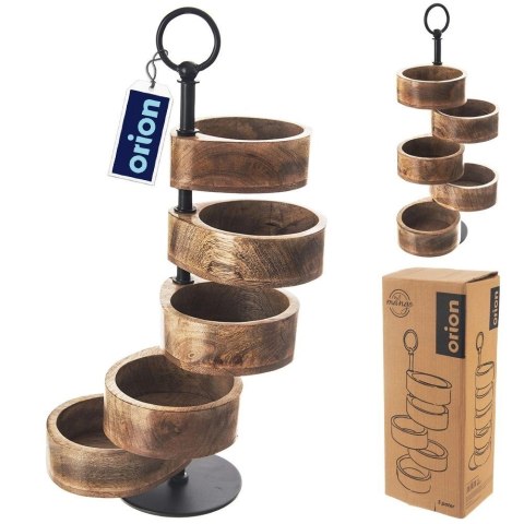 Patera 5-Poziomowa Piętrowa Drewniana Obrotowa ORION 18,5 x 12,5 x 44,5 cm