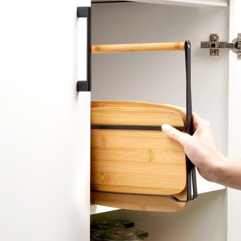 Patera Bambusowa 2-piętrowa 28 x 20 x 27,5 cm VILDE do Serów Przekąsek