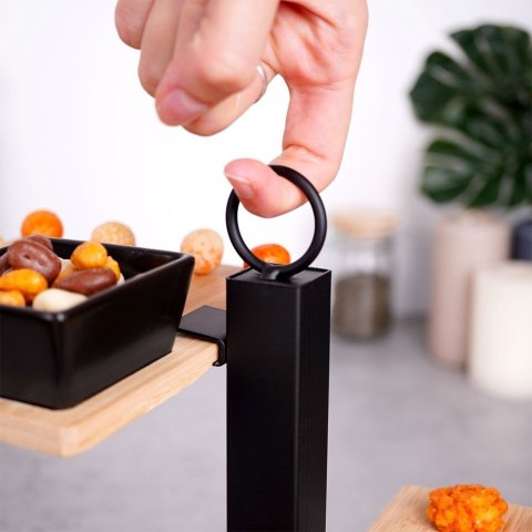 Patera Bambusowa 3-Piętrowa z Miseczką EXCELLENT HOUSEWARE 32x32x26,5 cm