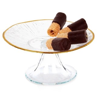 Patera na Tort Ciasto Przekąski Szklana na Nóżce Szklana ORION 15,5 cm