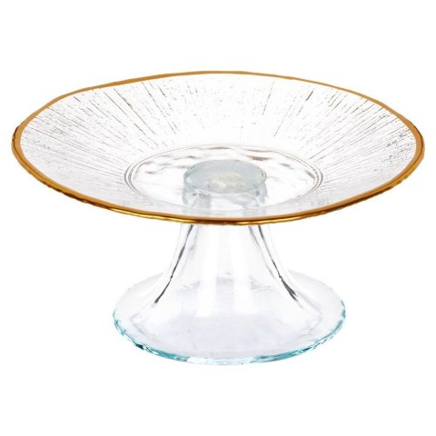 Patera na Tort Ciasto Przekąski Szklana na Nóżce Szklana ORION 15,5 cm