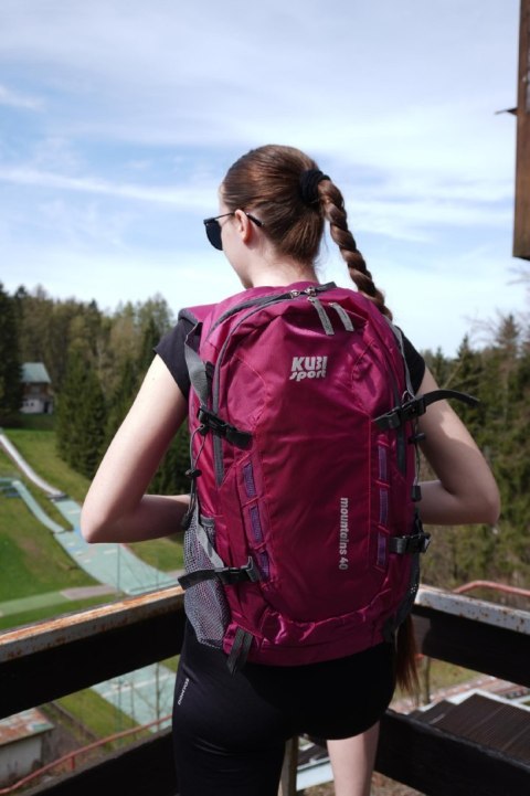 Plecak Turystyczny Sportowy Damski Duży Różowy Solidny KUBISPORT 40 L