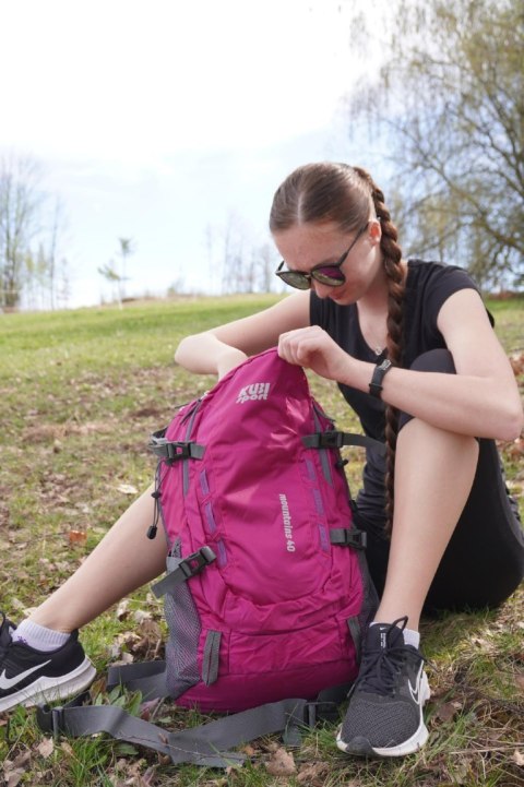 Plecak Turystyczny Sportowy Damski Duży Różowy Solidny KUBISPORT 40 L