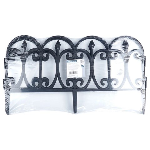 Płotek Ogrodowy Czarny 60 x 33 cm VILDE 4 szt. Obrzeże Palisada