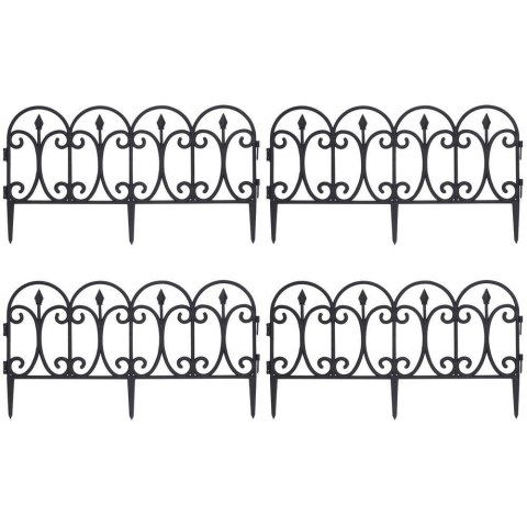 Płotek Ogrodowy Czarny ORION 60x33 cm 4 szt.
