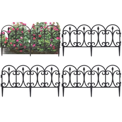 Płotek Ogrodowy Czarny ORION 60x33 cm 4 szt.