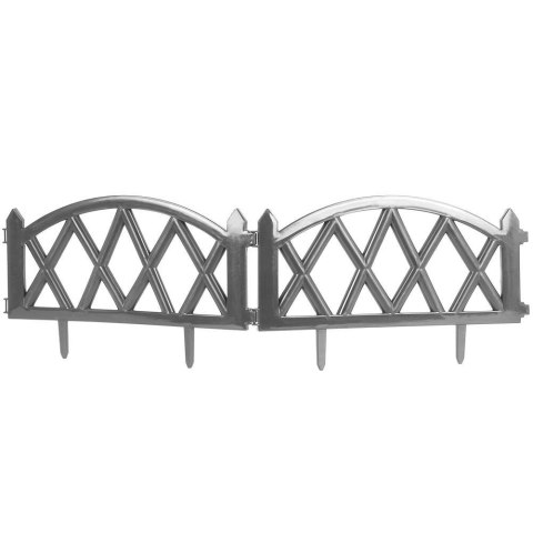 Płotek Ogrodowy Ozdobny Grafitowy Palisada Obrzeże VILDE 50 x 30 cm 6 szt.