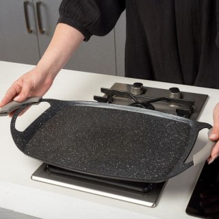 Płyta do Grillowania Smażenia Ryflowana Granitowa NAVA 48 x 29 cm